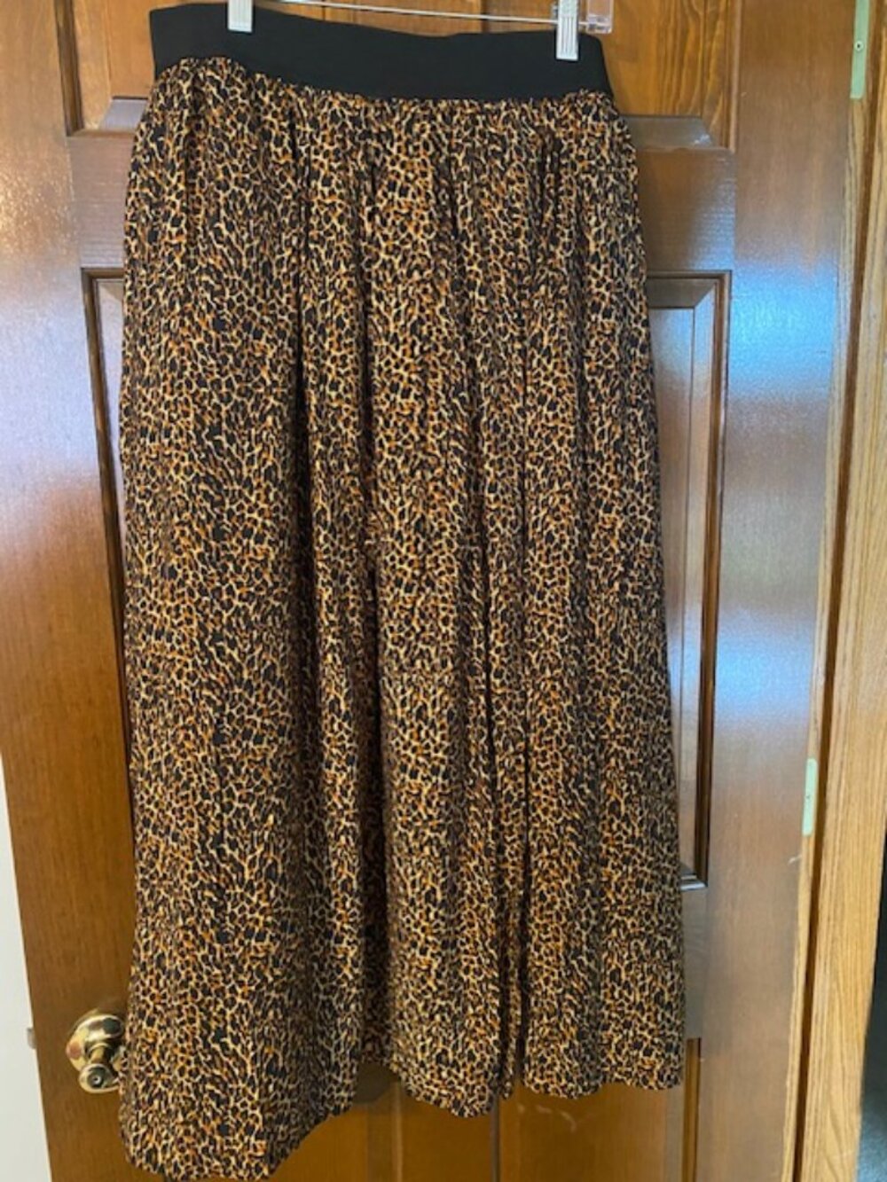 Lane Bryant Shirred Swing Cheetah Maxi Skirt